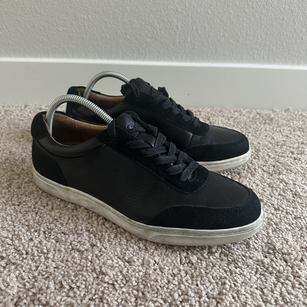 Vionic Brok Sneakers Mens 9.5 Black Leather Suede Low Top Walking Shoes